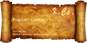 Kugler Csaba névjegykártya